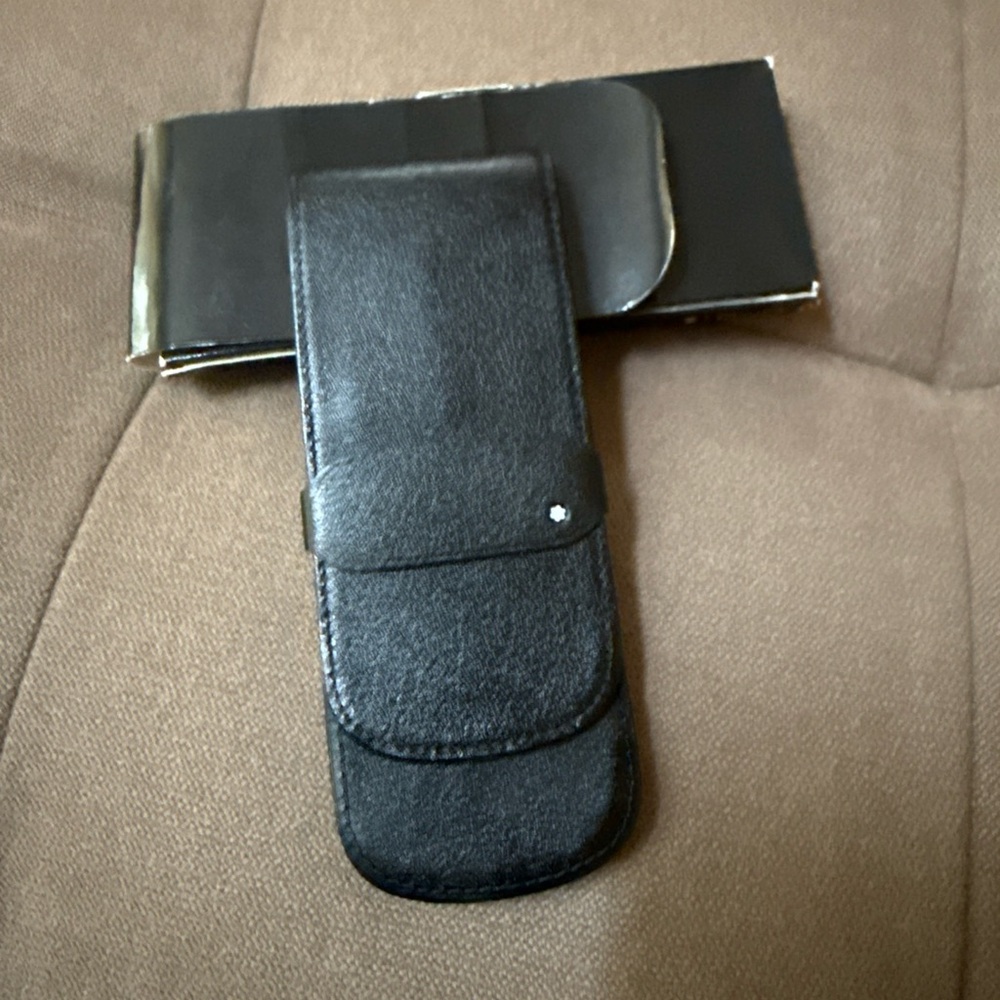 Mont Blanc triple slot pen leather case
